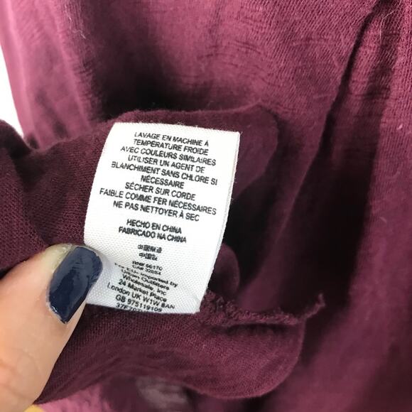 Free People Women's Mock Neck Embroidered Crochet Lace Swing Long Sleeve Tee - Picture 4 of 6